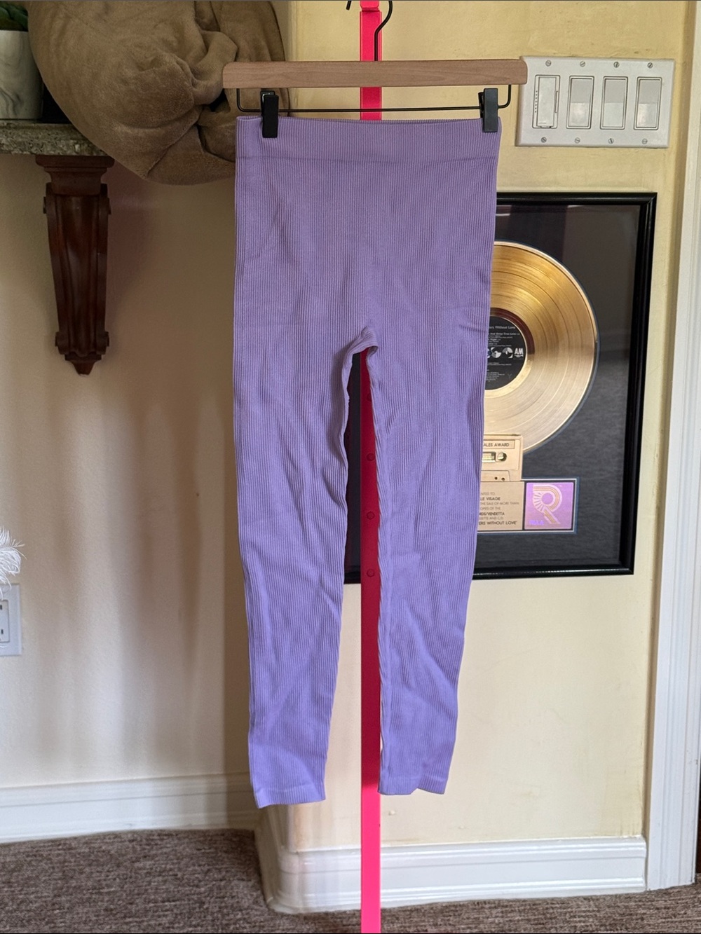 Zara soft ribbed Lilac Ribbed Leggings like new size M-L